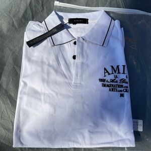 AMIRI White Polo with Black Accents